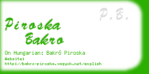 piroska bakro business card