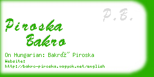 piroska bakro business card